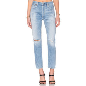 Citizens of Humanity Liya Premium Vintage High Rise Classic Crop Jeans Torn 26